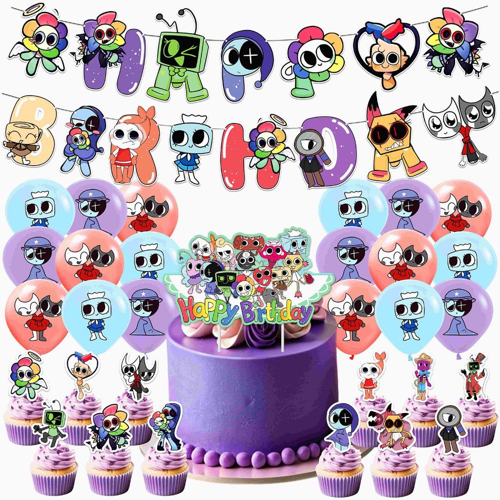 Dandy's World Game Themed Birthday Party Decoration Kids Banner Cake ...