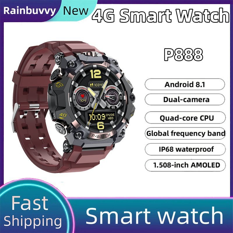 Rainbuvvy 4G Smart Watch P888 Android 8.1 Quad-core With SIM 4GB RAM ...