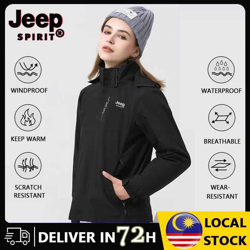 【2-3 days arrive!!!】JEEP SPIRIT Windproof and Waterproof Hiking Jacket ...