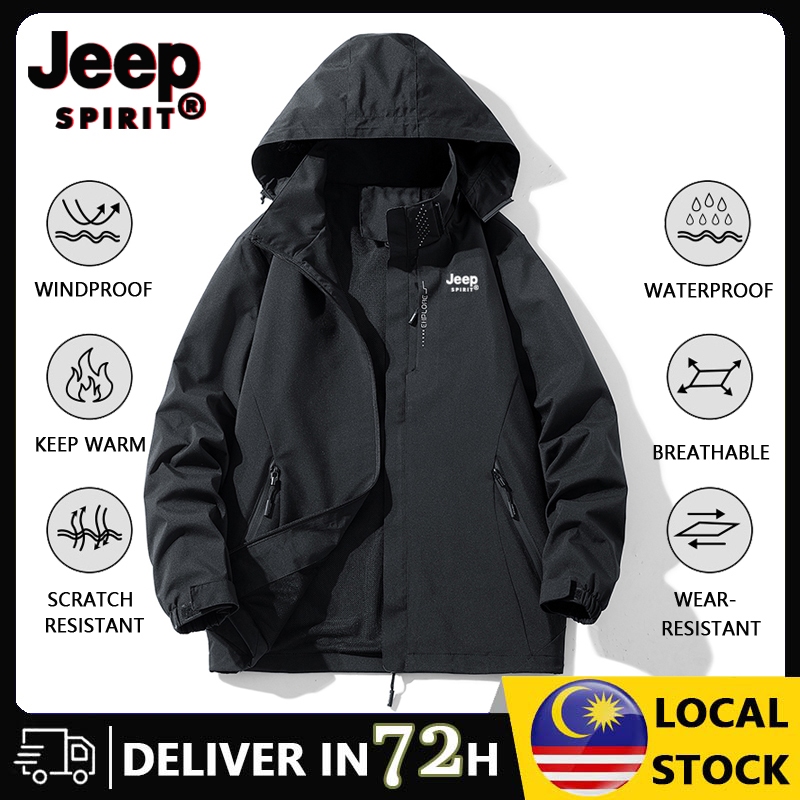 【2-3 days arrive!!!】JEEP SPIRIT Windproof and Waterproof Hiking Jacket ...