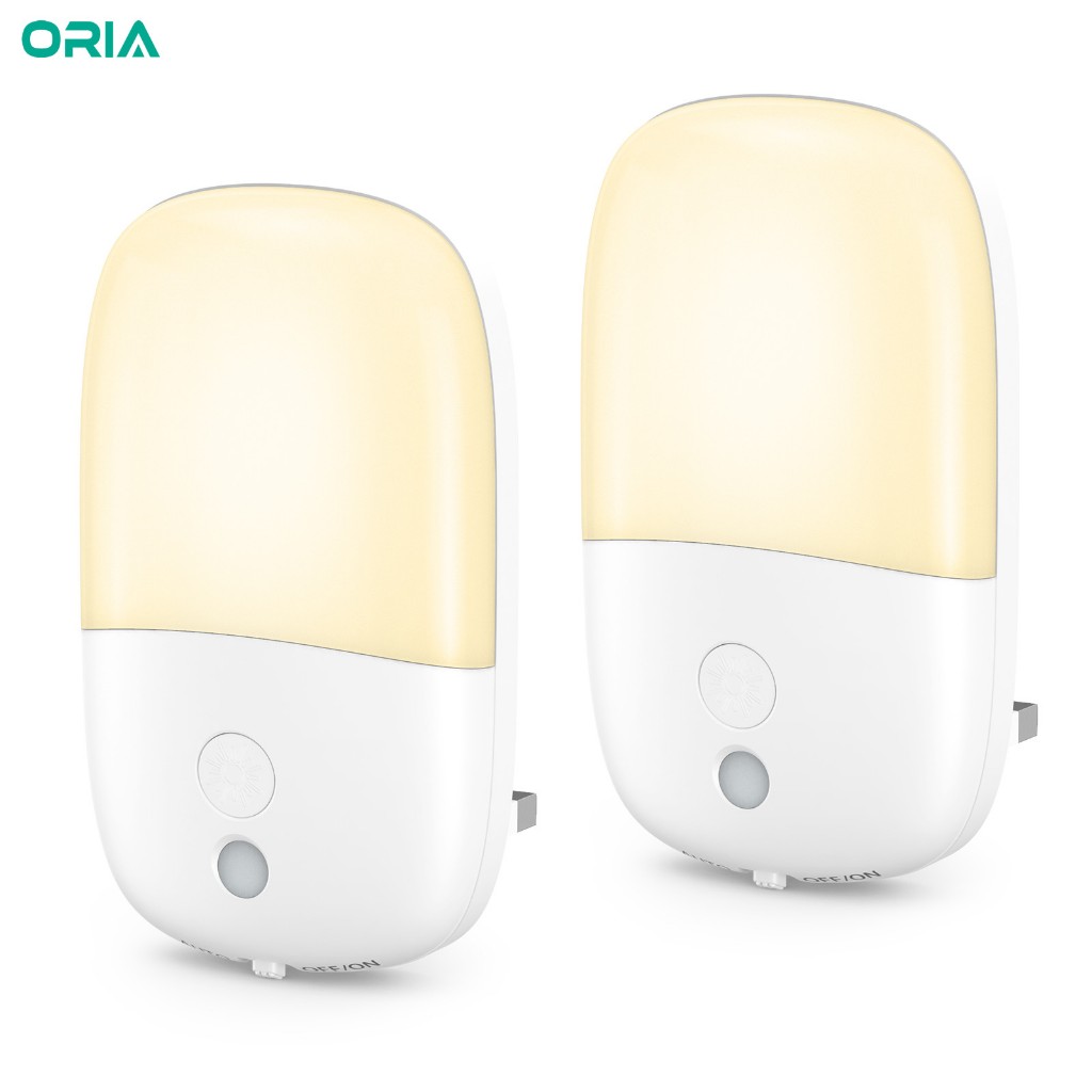 ORIA Plug-in Night Light Auto Sensor Light with Three Modes Adjustable ...