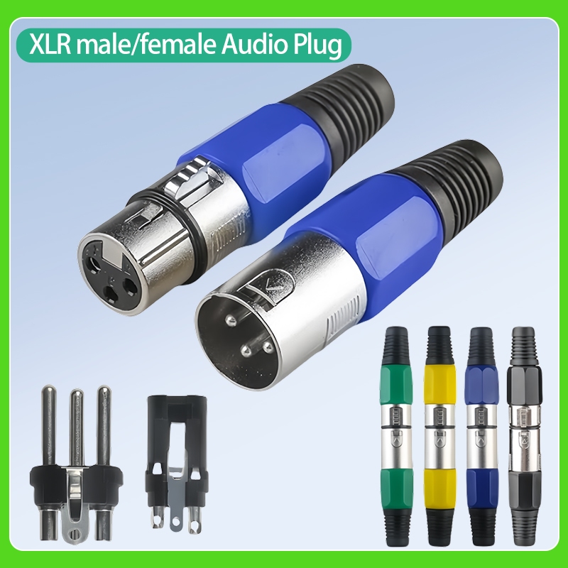 【2PCS】XLR 3 Pin Male/Female Plugs Audio Mic Microphone Cable Plug ...