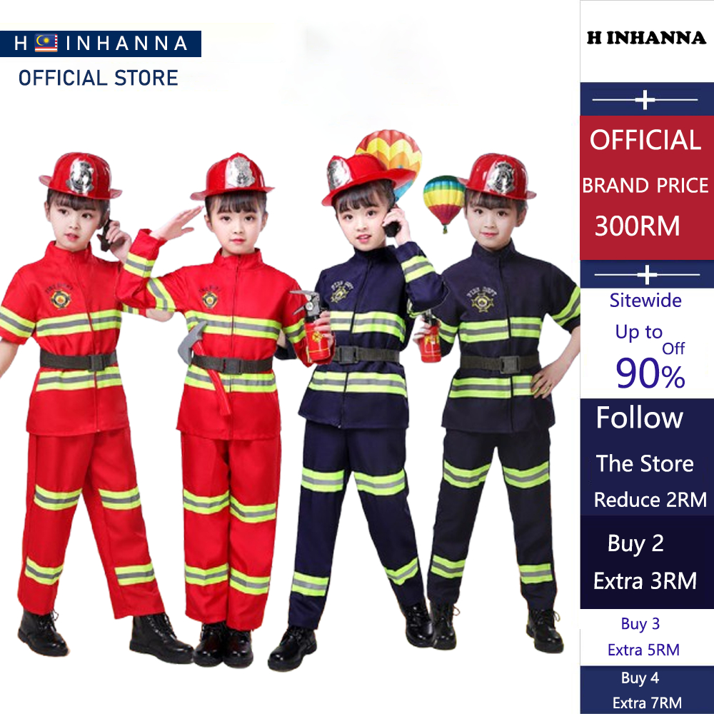 Fireman Costume for Kids Boy Cosplay Costumes Uniform Halloween ...