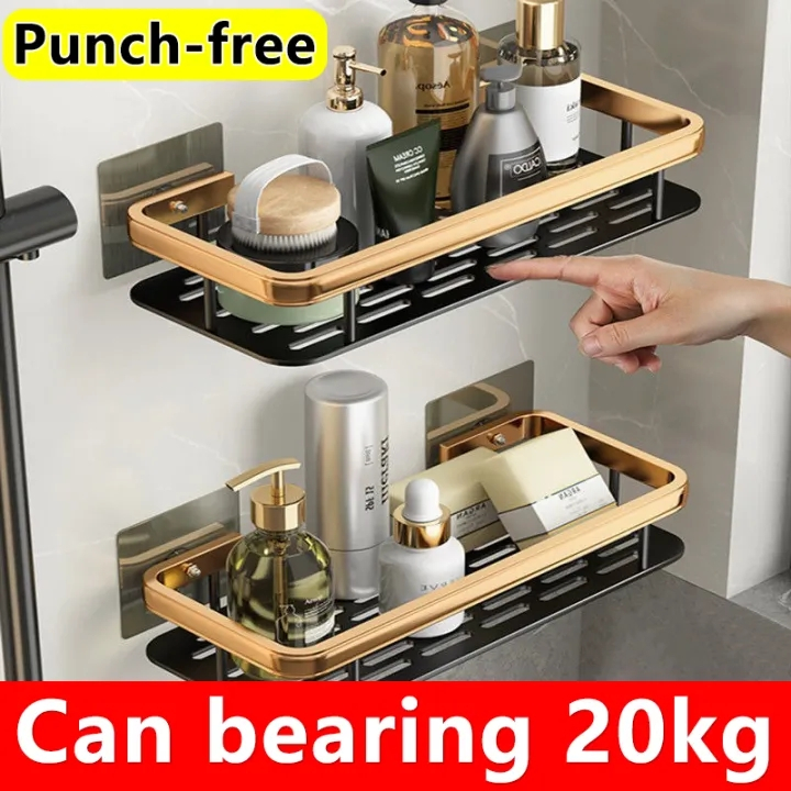 【Zero Drill】Rak Bilik Mandi Waterproof Bathroom Rack 2-Tier Shelf ...
