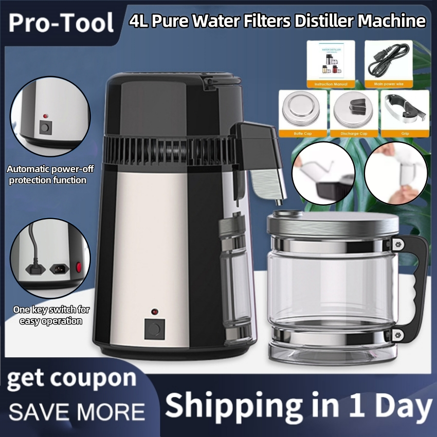 ⭐Local Warehouse+COD⭐ 4L Pure Water Filters Distiller Electric ...