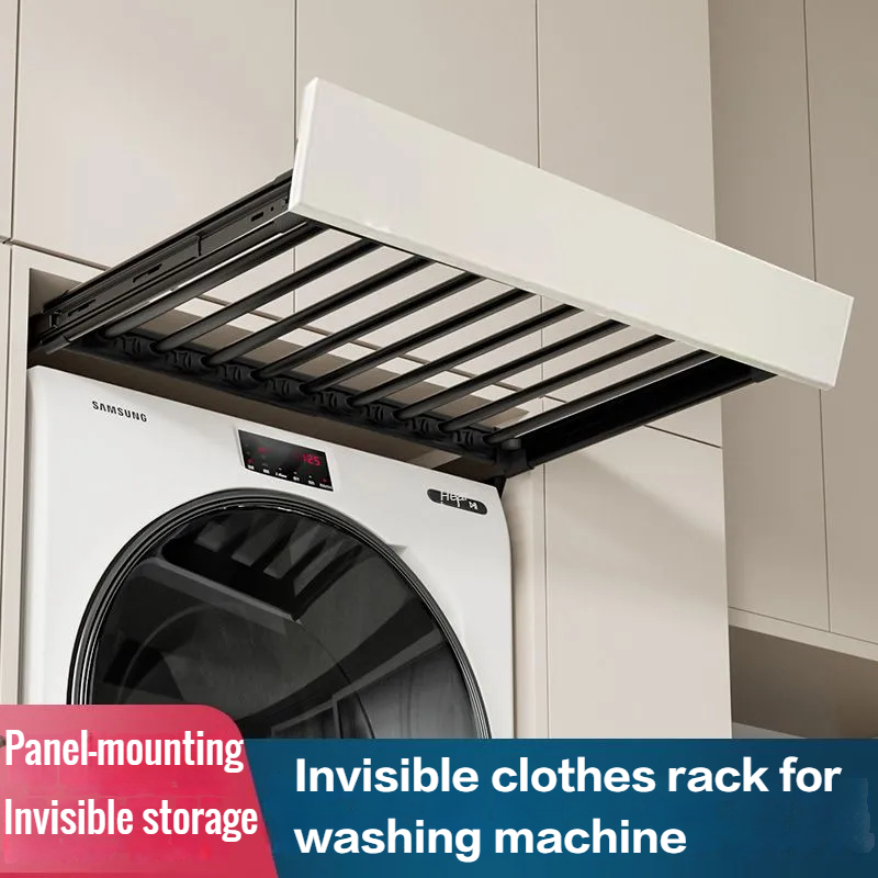 Washing Machine Invisible Drying Rack Top Pull-out Hidden Stretchable ...
