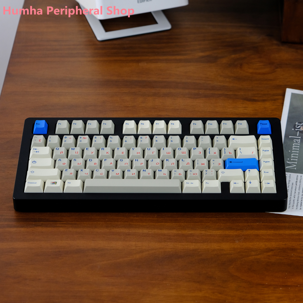 Humha Retro gray white keycap PBT material Dye-Sublimation Cherry ...