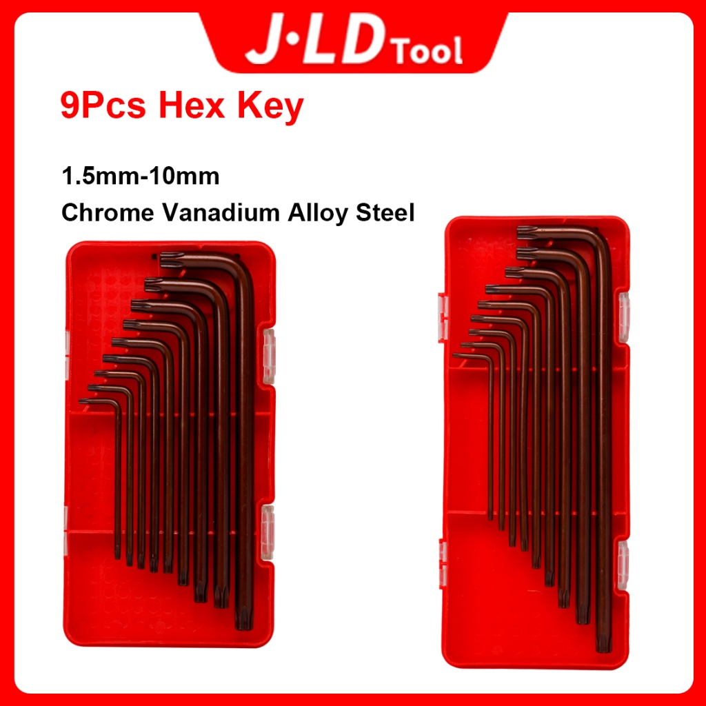 JLD Allen Key 9pc Xtended Pro 9pc Allen Wrench Set - Ball/Hex/Torx ...