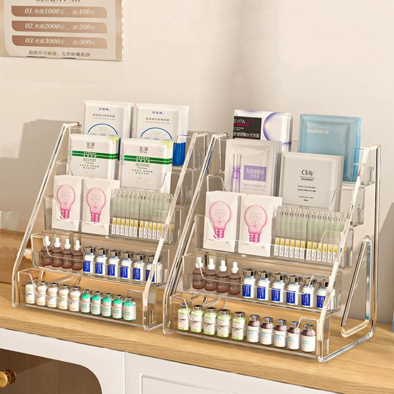 Facial Mask Display Rack PET Widening Upgrade 5 Layers Ladder Acrylic ...