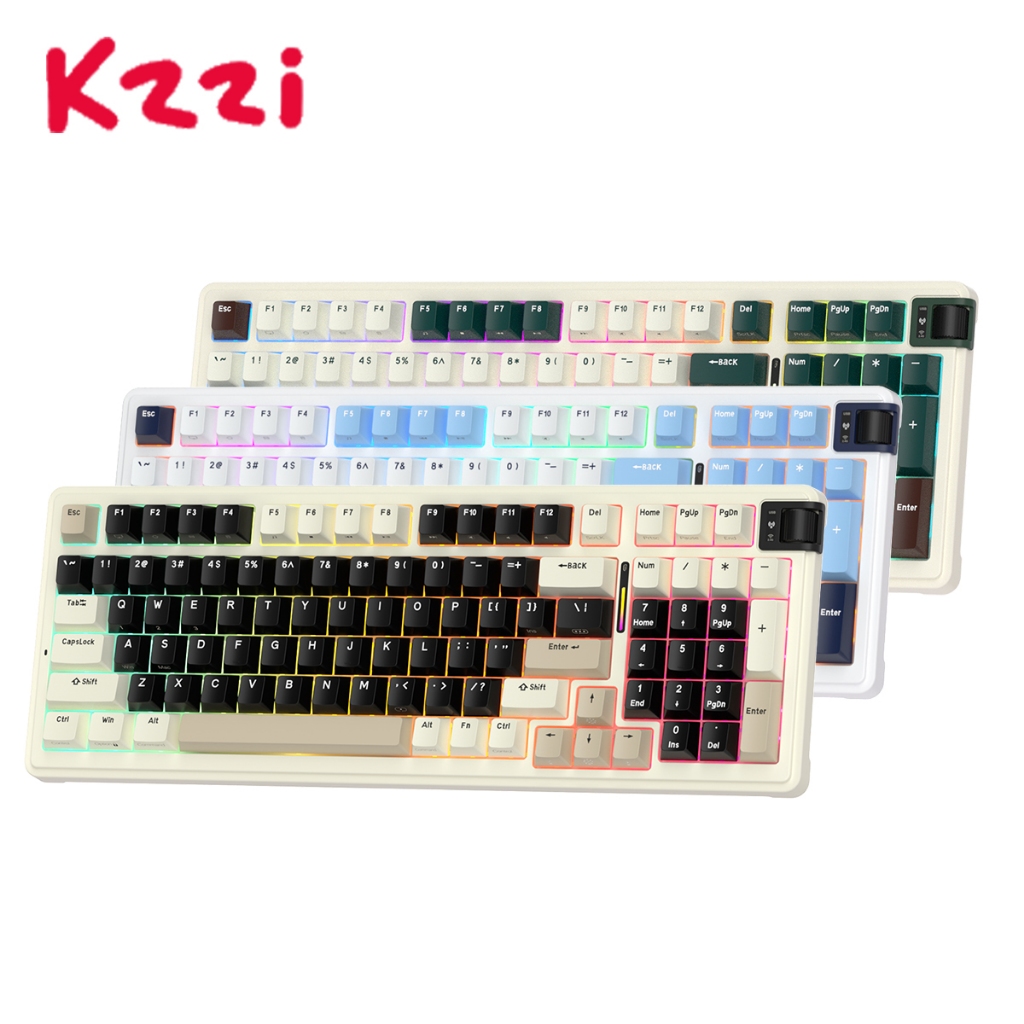 KZZI K98 98 Key Gasket Structure Three-Mode Bluetooth Wireless With ...