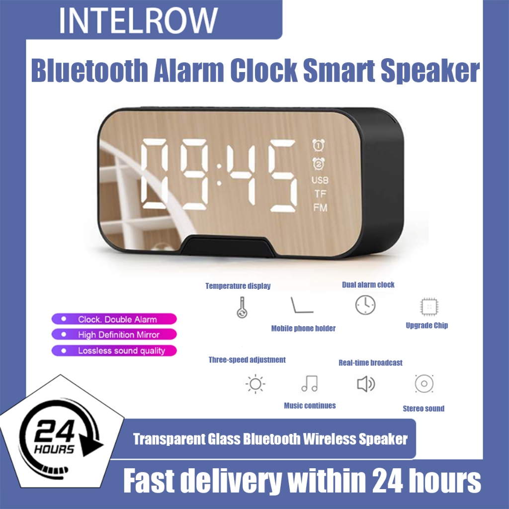 Digital Clock Alarm with Bluetooth | Microphone Speaker | LED Display ...