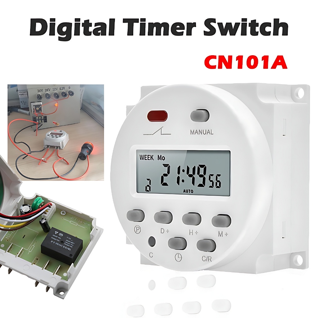 ELEGANT 7 Days Timer Switch 220v CN101A Time Counter Timer Switch Relay ...