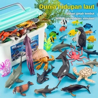 Children Simulation Sea Animal Toys Biological Shark Dolphin Whale Soft Gum Boys Girls Underwater World Fish Model