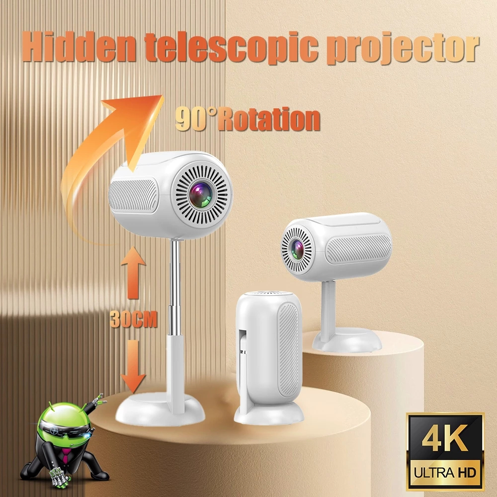 TS-6 Ceiling Mini Projector Portable 4K Ultra HD Android 11 OS 2+16G ...