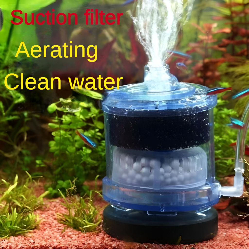 Image showcasing 3-in-1 Mini Aquarium Filter - Oxygenation, Filtration & Suction, Ultra ...