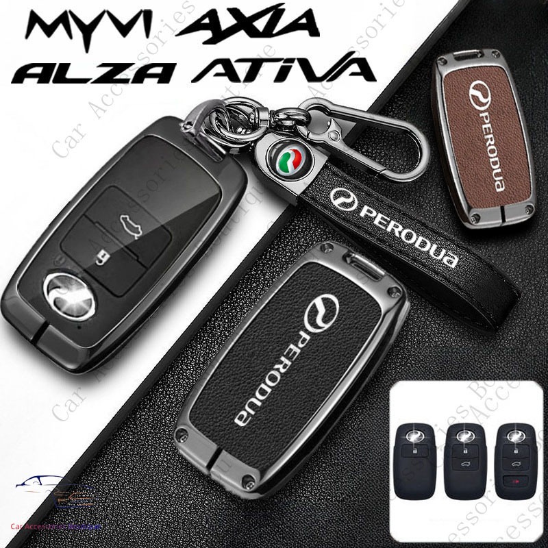 Perodua Car Key Cover Luxury Zinc Alloy Leather for Perodua Myvi/Ativa ...