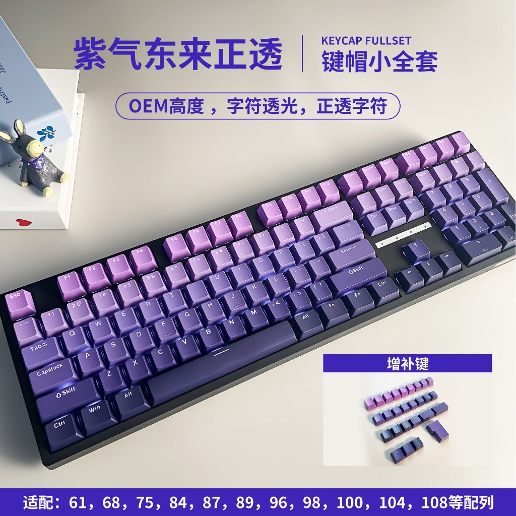 Purple Gradient keycaps positive transparent PBT material OEM Profile ...