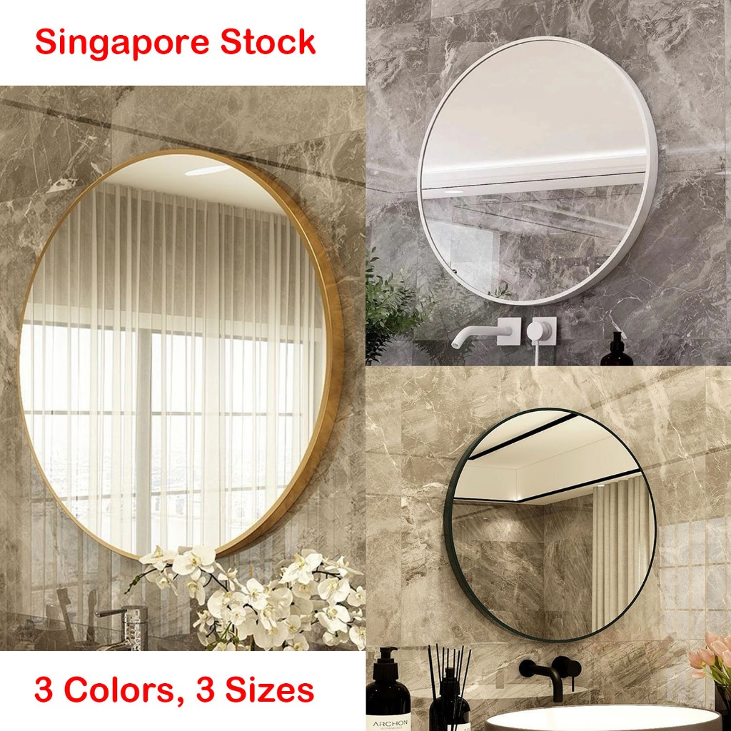 [MALAYSIA STOCK] Round Bathroom Wall Mirror Cermin Bilik Mandi ...