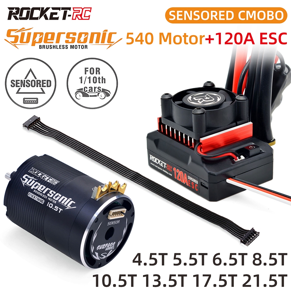 Rocket-RC Supersonic Sensored Brushless 540 Motor and 120A ESC Combo ...