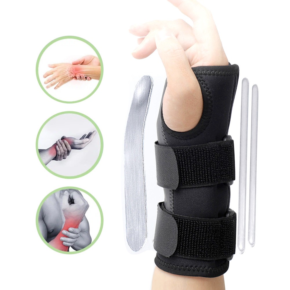 Wrist Brace with Splints for Hand Carpal Tunnel, Adjustable Day Night ...