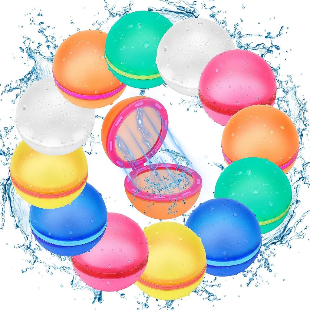 Set De 24 Balles D'Eau En Silicone Réutilisables – Bombe à Eau Pour Piscine, Plage, Fête En Extérieur – Sûr Et Coloré