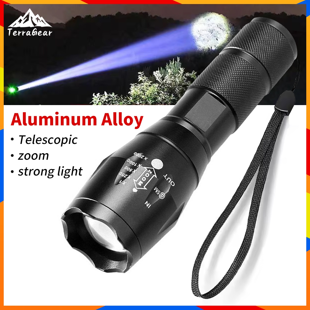 Ultra Bright Aluminum Alloy LED Flashlight - Rechargeable, Zoomable ...