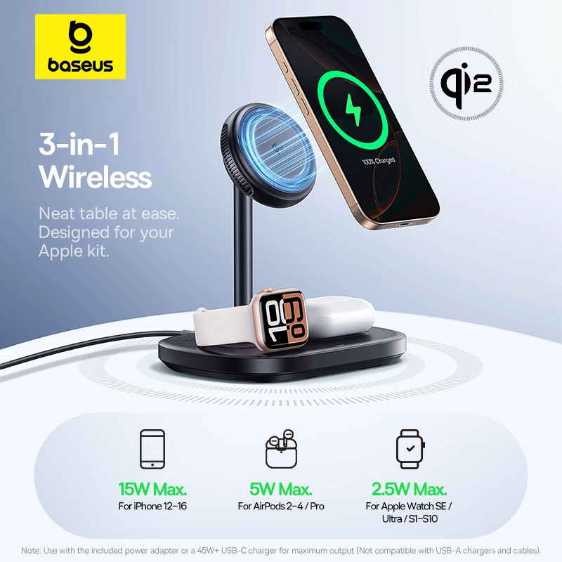 Baseus EnerFill FS41 3-in-1 Wireless Charging Stand with TEC Cooling ...