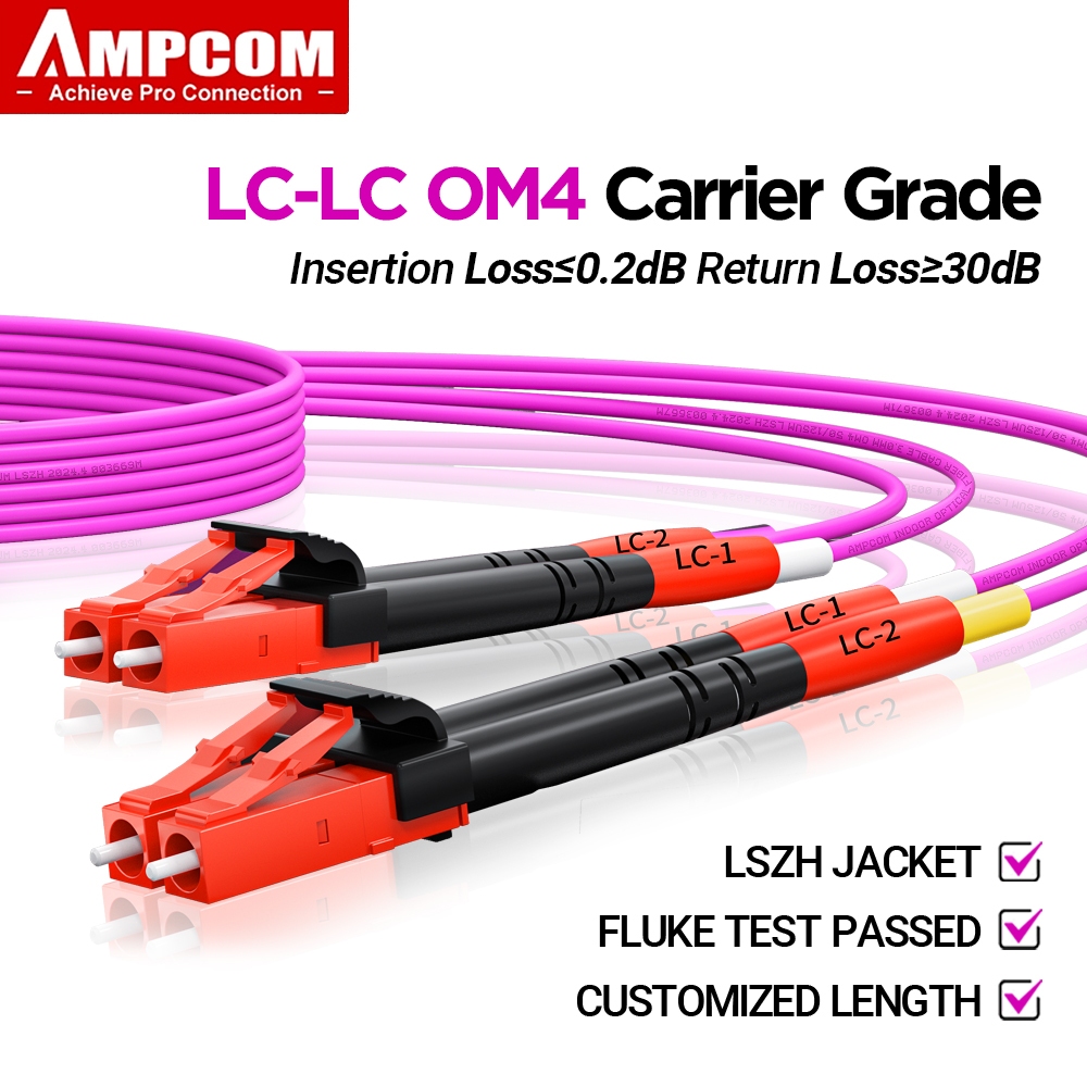 10 Piece] 10Gtek LC To LC OM4 Multimode Duplex 1-Meter, Fiber Optic Patch Cord Fiber Optic Patch Cable 50/125um LSZH For MMF SFP SFP+ Transceiver, Magenta