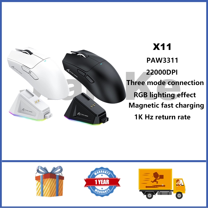 X11 wireless Mouse,PixArt PAW3311, Tri-Mode Connection, Touch Magnetic ...