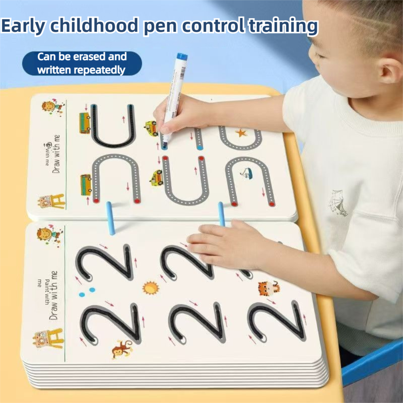 200 Pages Magic Tracing Workbook for Kids with Erasable Pen Rewritable ...