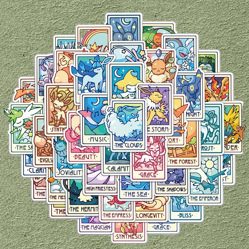 45pcs Mini Card Pokemon Stickers Pikachu Eevee DIY Luggage Phone ...