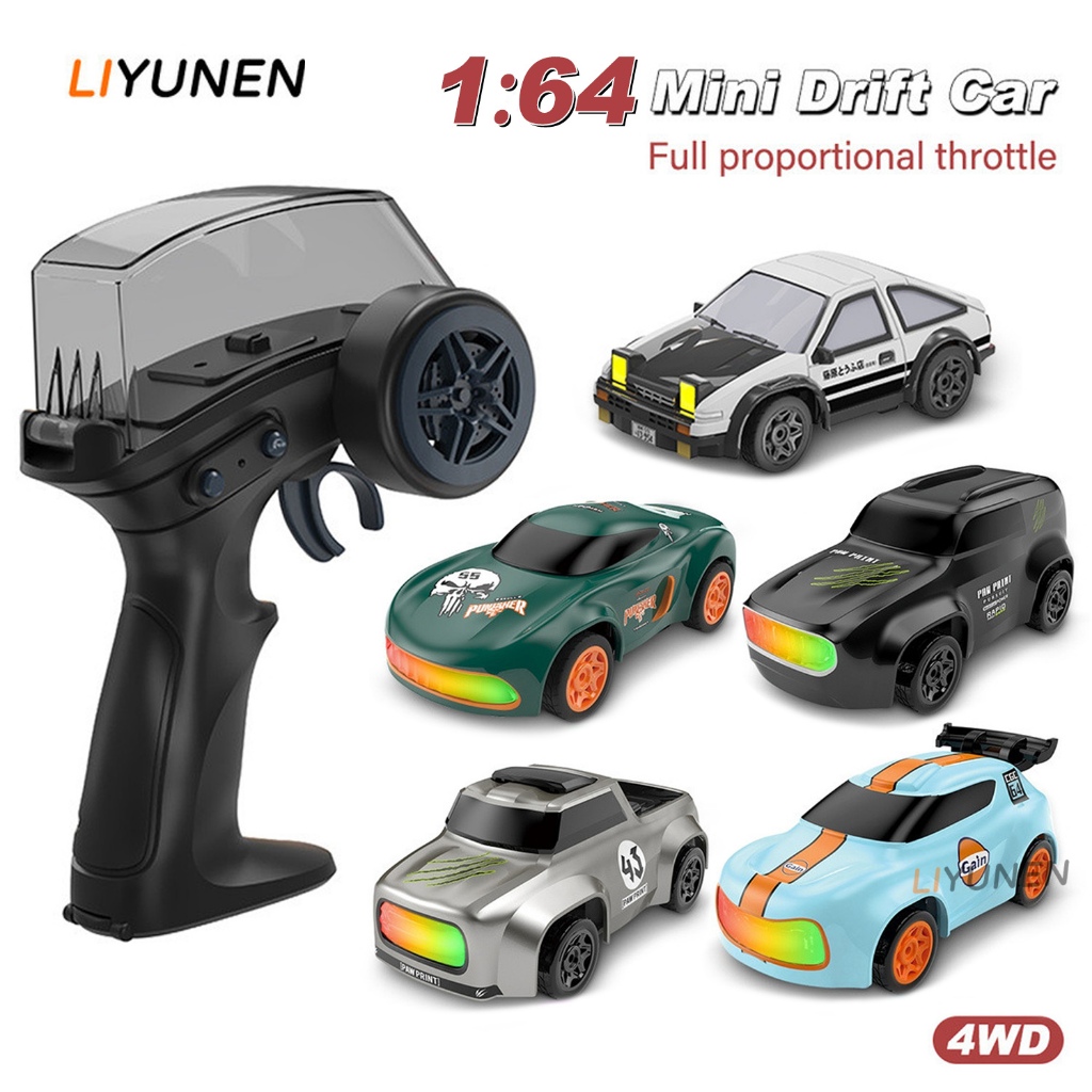 1/64 MINI Desktop Drift RC Car Toy 4WD Full Proportional Throttle ...