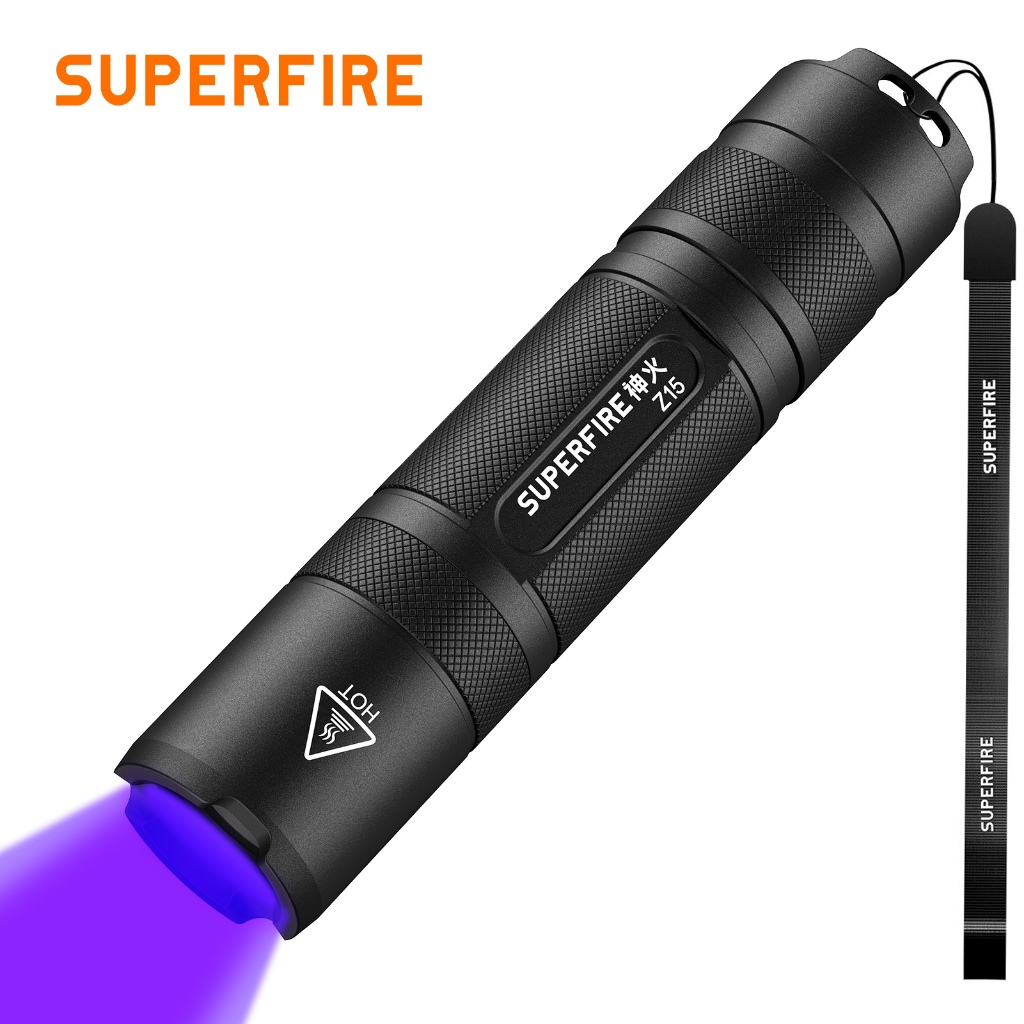 SUPERFIRE Z15 5W UV Flashlight 365nm EDC Torch Mini Lantern Ultra Pet ...