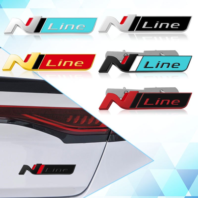 3D Metal N Line Logo Car Grille Emblem Rear Trunk Badge Sticker Decals ...