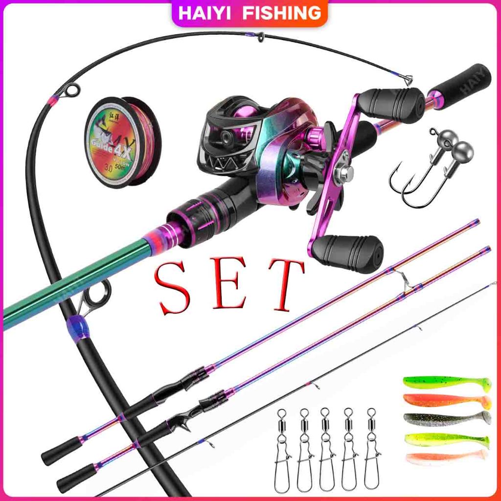 HAIYI FISHING Rod Set ML Carbon Hollow Fishing Rod Complete Set Joran ...