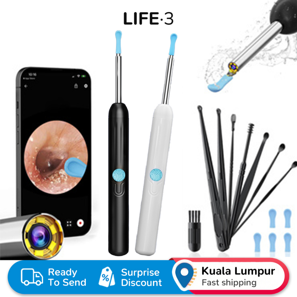 3 Life Smart Ear Camera CC6 HD Endoscope Gyro Stabilization Cold Light ...