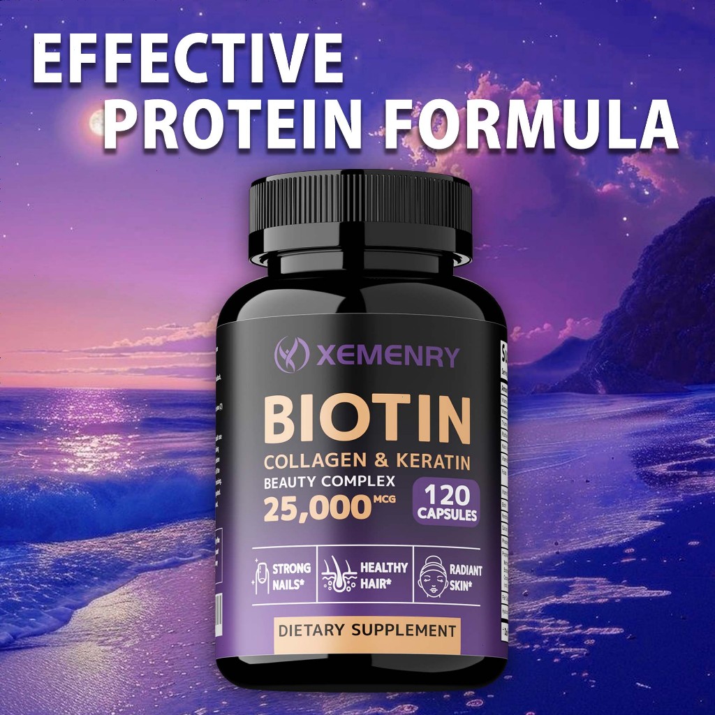 Biotin | Collagen | Keratin - Hair Growth Support, Skin & Nails - 60 ...