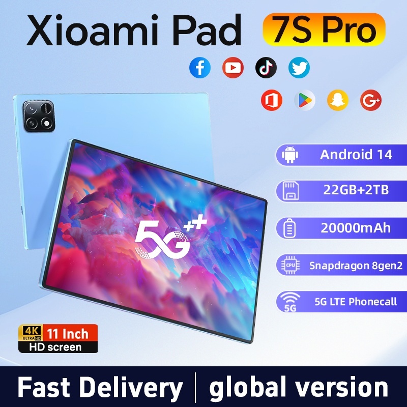 Tablette 7S Pro Pad – Android 14, 16 Go RAM, 1 To, 4G/5G, écran 11″ – NEUVE