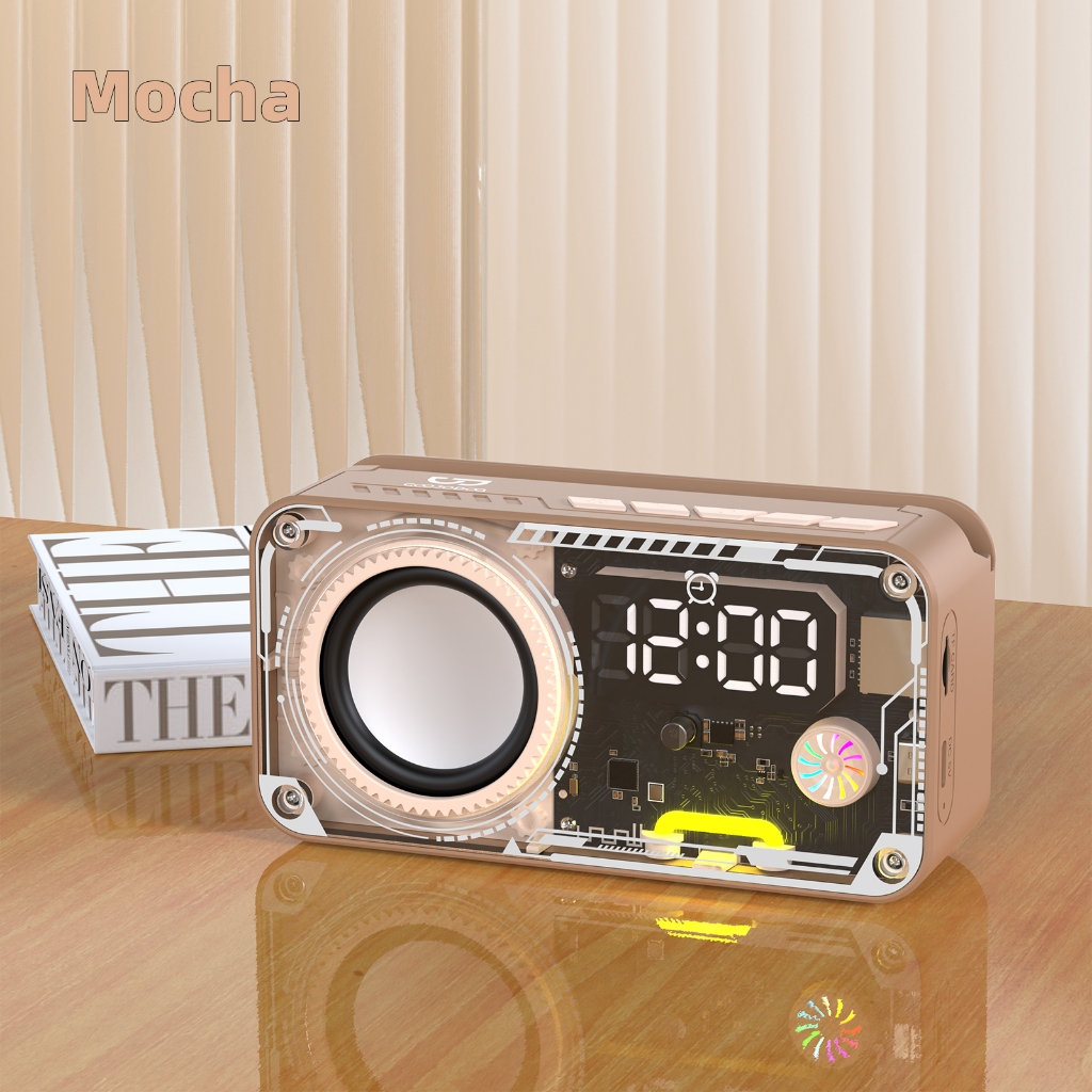 GOOJODOQ TWS Bluetooth Speaker With Alarm Clock Mechanical Style Mini ...