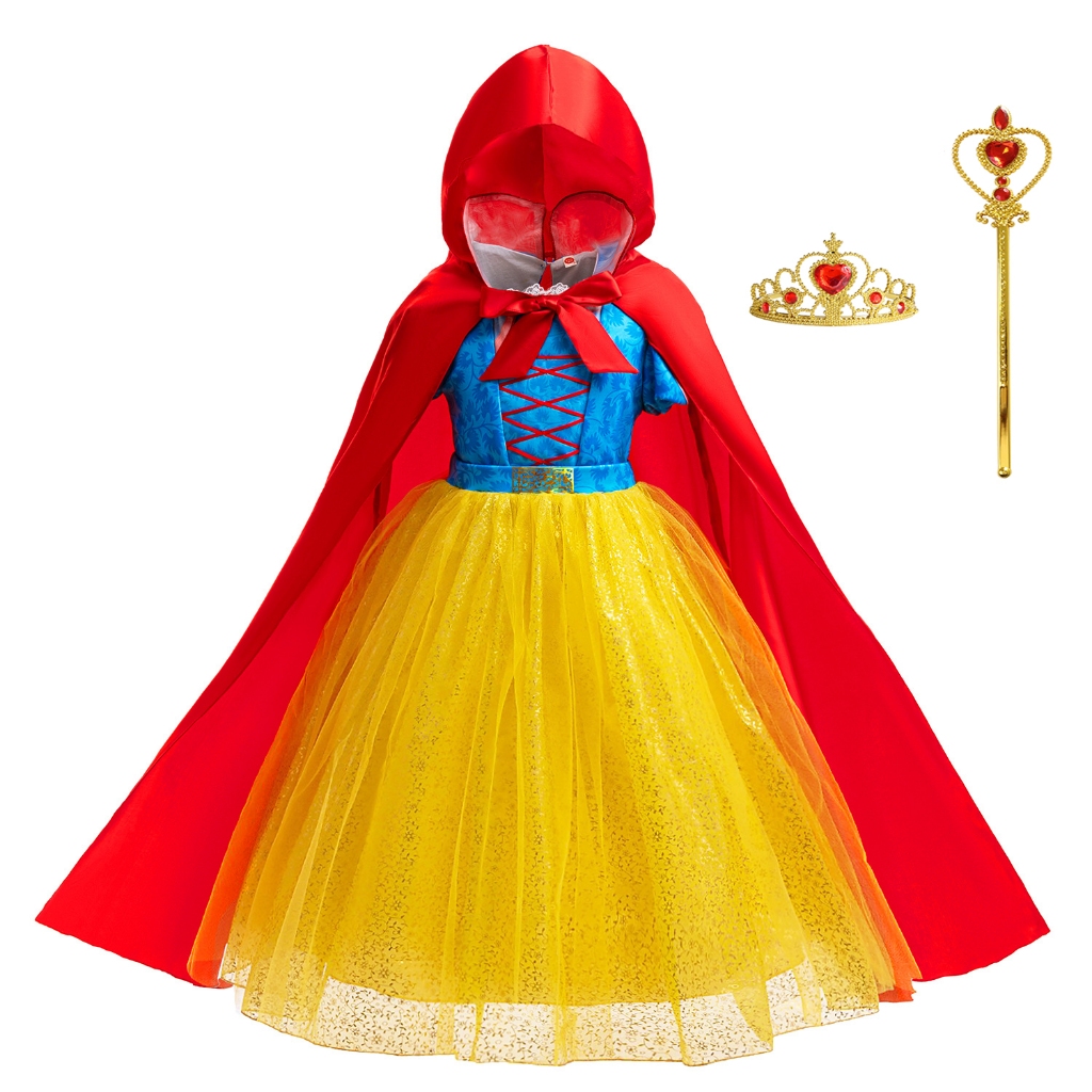 Girls SNOW WHITE Fancy Dress Costume Fairy Princess Dress Up Kids Age 3-10  Gifts