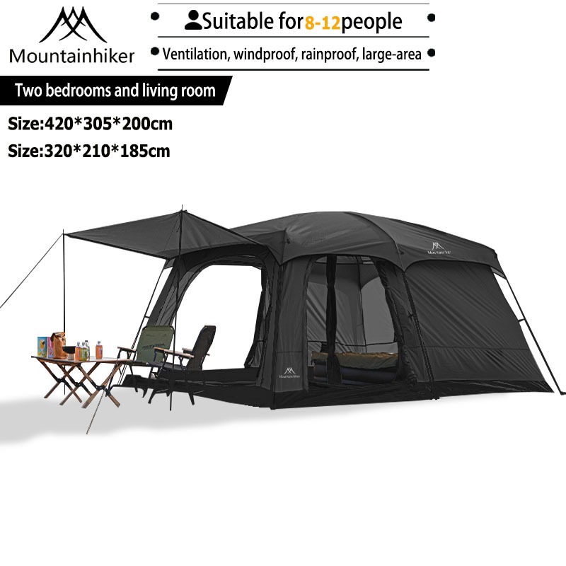 MOUNTAINHIKER Khemah camping tent besar waterproof Kemah murah outdoor  family large 5/8/12 people rooms double layer large tent