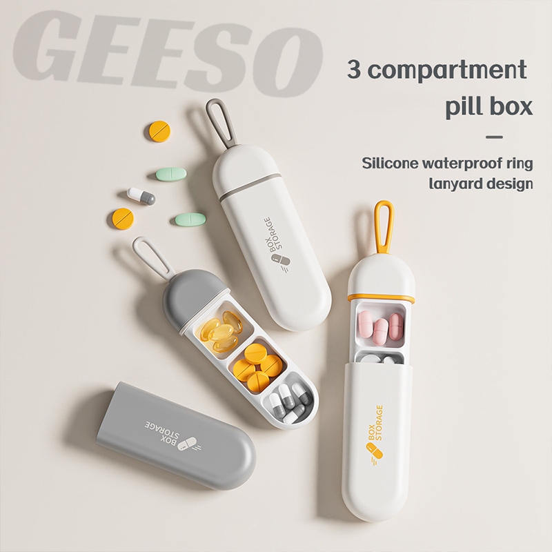 GEESO 3 Grid Lanyard Pill Box free gift
