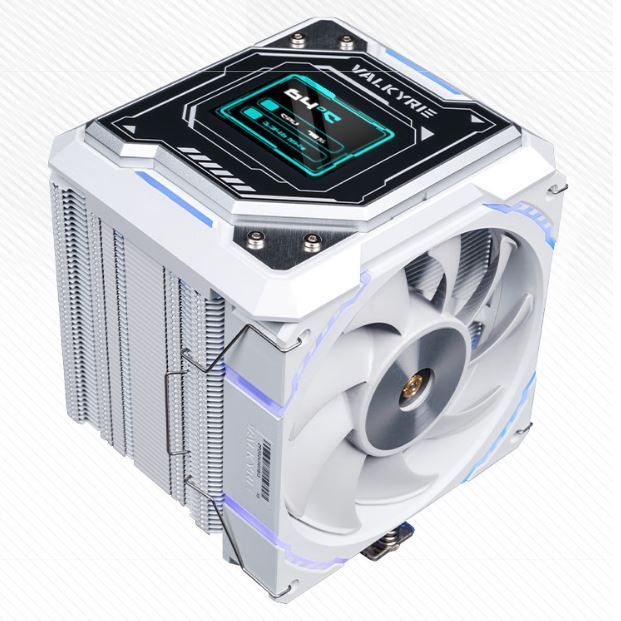 VALKYRIE R125 CPU air cooler 7pcs heat sinks 2.4inch LCD 245W for