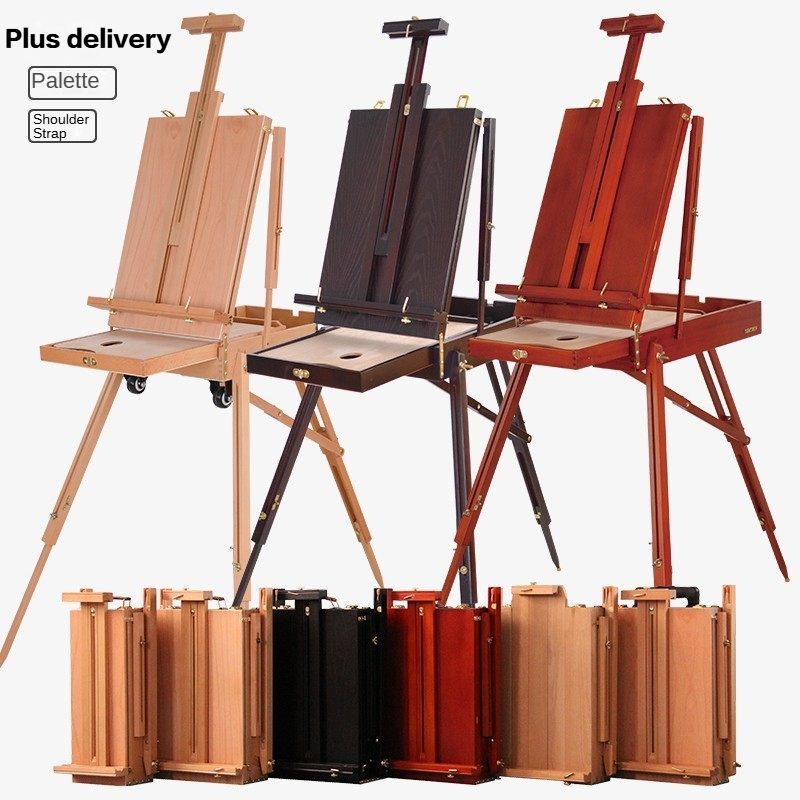 Easel Art Students Dedicated Oil Easel Beech Oil Painting Box Outdoor ...