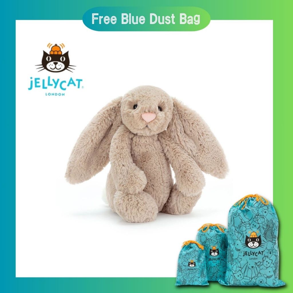 Jellycat Rabbit Doll 100%Original, Bashful Beige Bunny Authentic, Gift ...