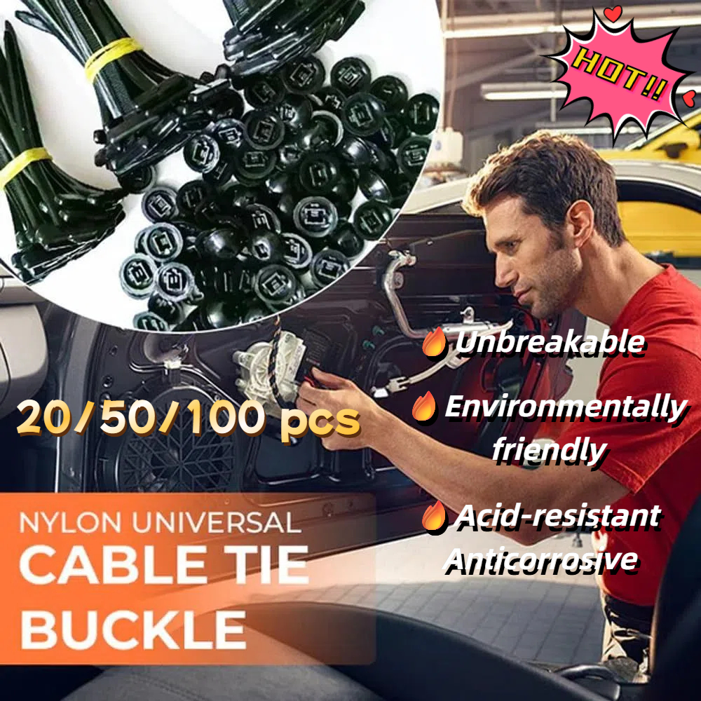 LIKENEAR Nylon Cable Tie Buckle 20/50/100Pcs, Heavy Duty Self-Locking ...
