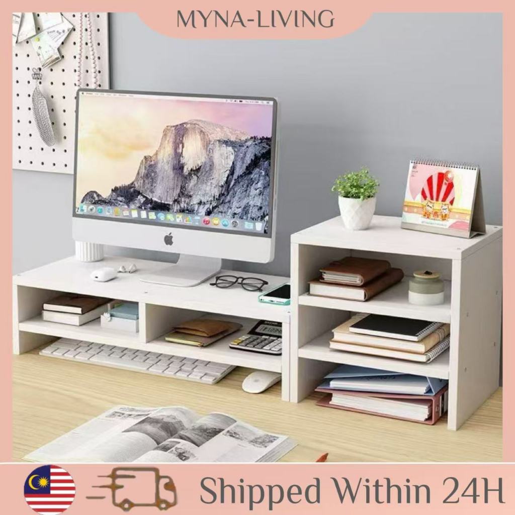 Monitor Stand Desktop Storage Rack Computer Elevated Frame Keyboard ...