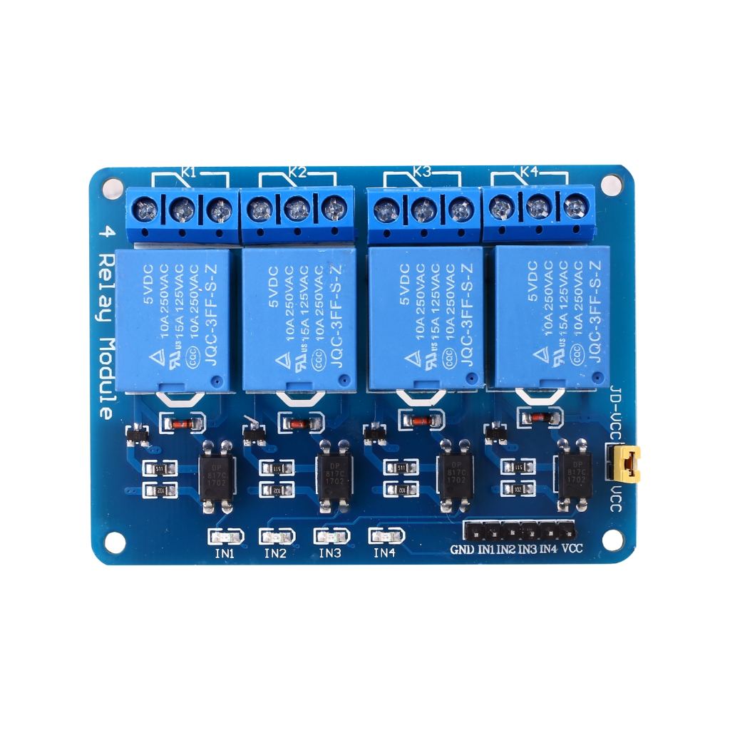 4-way Relay Module 5V 12V with Optocoupler Protection Relay Expansion ...