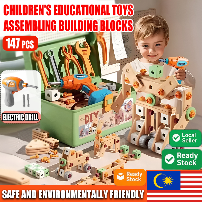 147PCS Kids Tool Toys Set with Box DIY Assembly Pretend Play Set ...