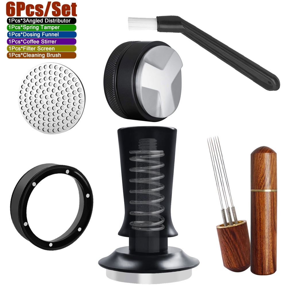 [Ready From MY] 6Pcs/Set Spring Coffee Tamper 51/53/58mm, 3Angled ...